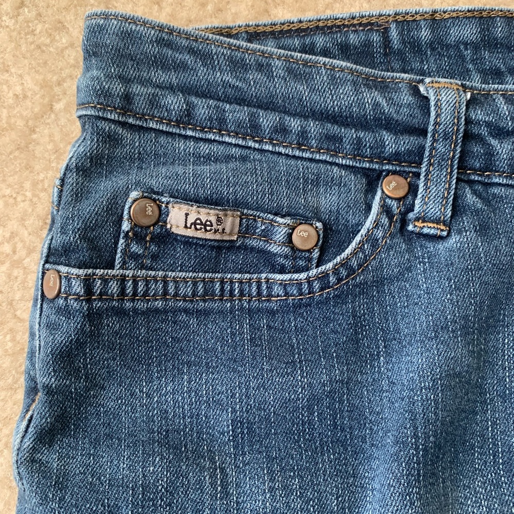 Lee Mid Rise Bootcut Dark Wash Jeans - Picture 9 of 11